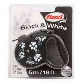 Flexi Black & White Correa Extensible 5m